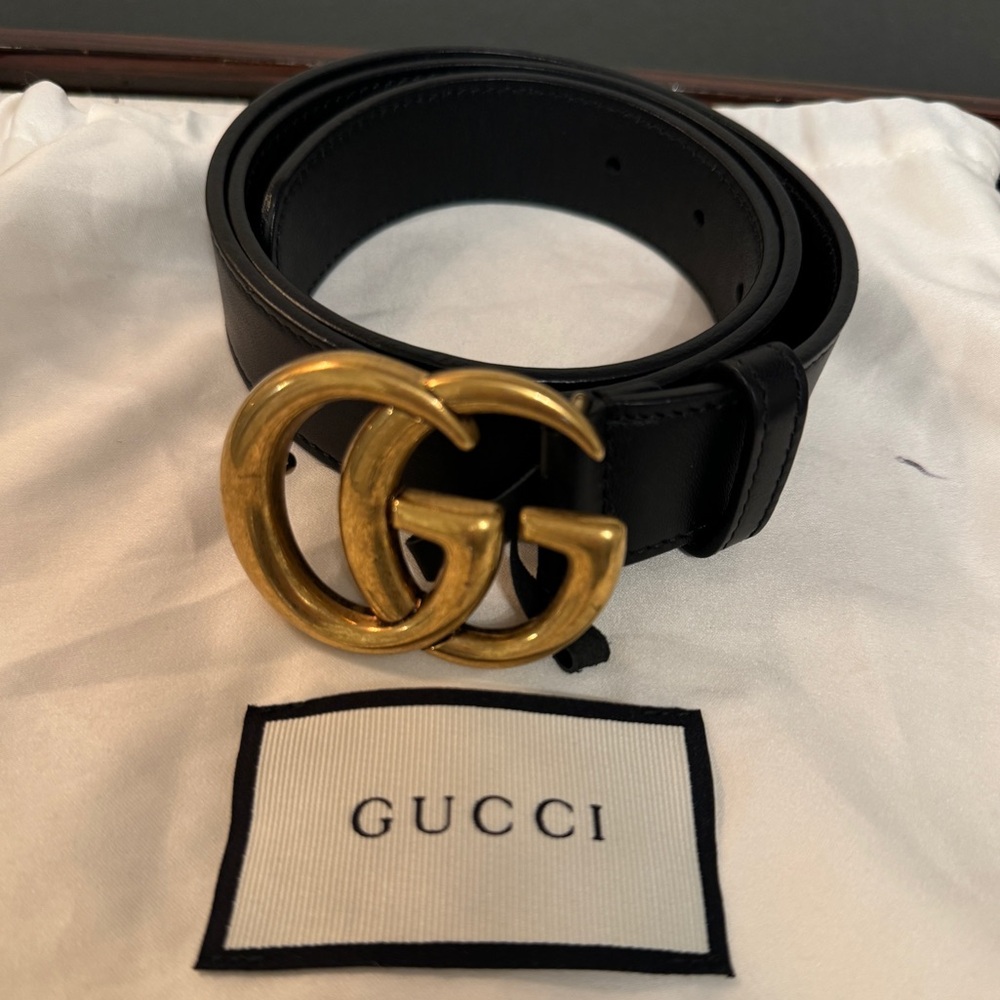 Gucci Black Leather Belt